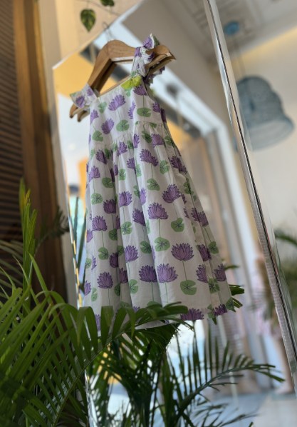 Lotus Printed Summer Girl Dress
